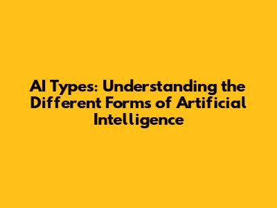 AI Types: Understanding the Different Forms of Artificial Intelligence
