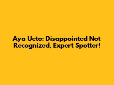 Aya Ueto: Disappointed Not Recognized, Expert Spotter!