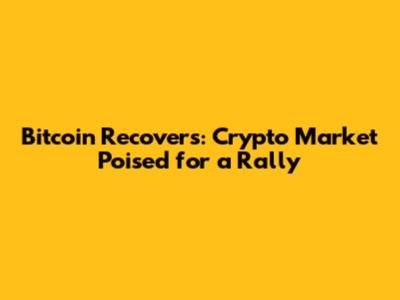 Bitcoin Recovers: Crypto Market Poised for a Rally