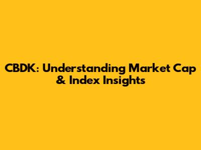 CBDK: Understanding Market Cap & Index Insights