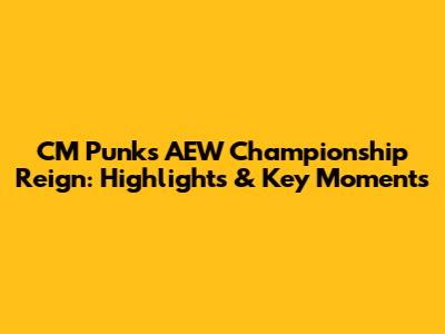 CM Punk's AEW Championship Reign: Highlights & Key Moments