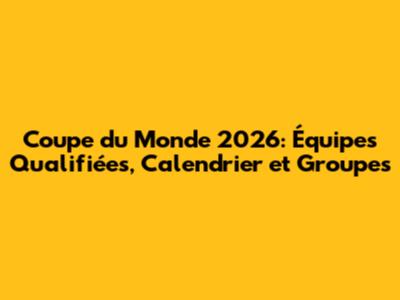 Coupe du Monde 2026: Équipes Qualifiées, Calendrier et Groupes