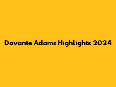 Davante Adams Highlights 2024