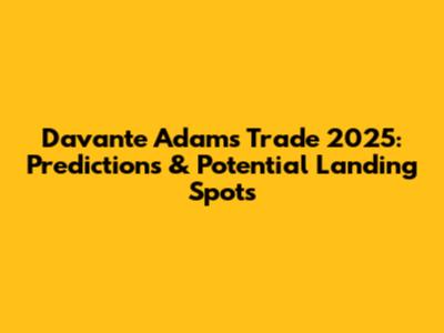 Davante Adams Trade 2025: Predictions & Potential Landing Spots