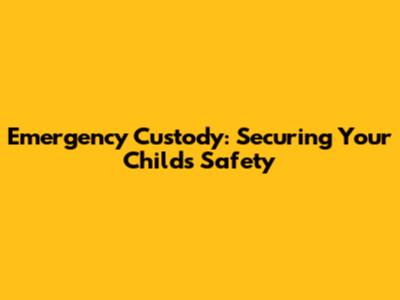 Emergency Custody: Securing Your Child's Safety