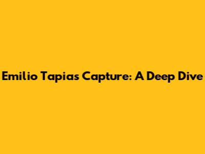 Emilio Tapia's Capture: A Deep Dive