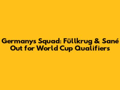 Germany's Squad: Füllkrug & Sané Out for World Cup Qualifiers