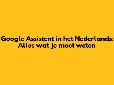 Google Assistent in het Nederlands: Alles wat je moet weten