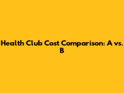 Health Club Cost Comparison: A vs. B
