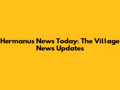 Hermanus News Today: The Village News Updates