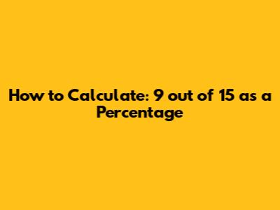 How to Calculate: 9 out of 15 as a Percentage