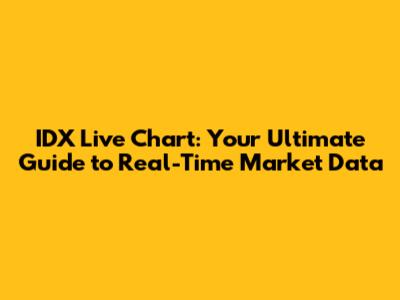 IDX Live Chart: Your Ultimate Guide to Real-Time Market Data