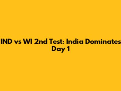 IND vs WI 2nd Test: India Dominates Day 1
