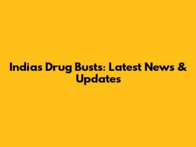 India's Drug Busts: Latest News & Updates
