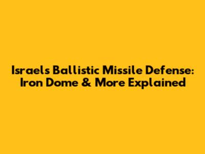 Israel's Ballistic Missile Defense: Iron Dome & More Explained