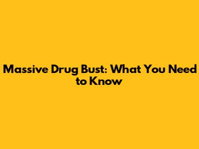 Massive Drug Bust: What You Need to Know