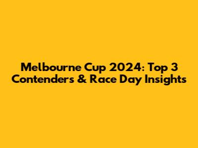 Melbourne Cup 2024: Top 3 Contenders & Race Day Insights