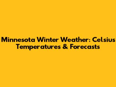 Minnesota Winter Weather: Celsius Temperatures & Forecasts