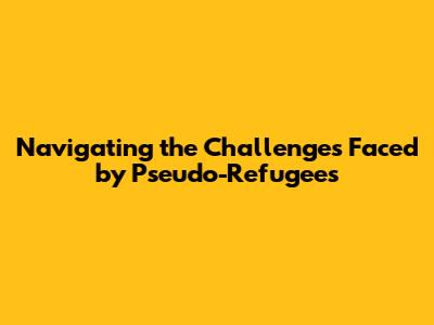 Navigating the Challenges Faced by Pseudo-Refugees