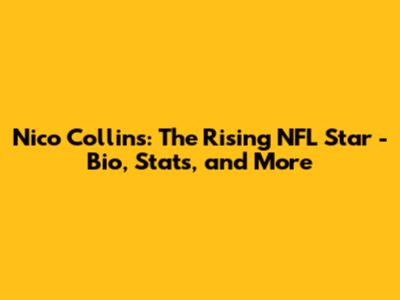 Nico Collins: The Rising NFL Star - Bio, Stats, and More