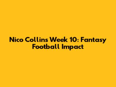 Nico Collins Week 10: Fantasy Football Impact