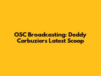 OSC Broadcasting: Deddy Corbuzier's Latest Scoop