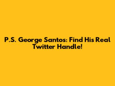 P.S. George Santos: Find His Real Twitter Handle!