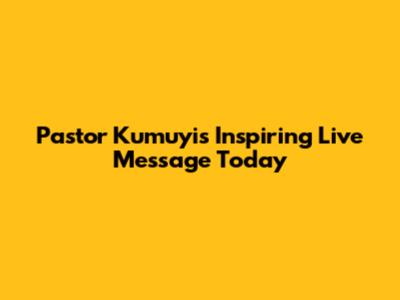 Pastor Kumuyi's Inspiring Live Message Today