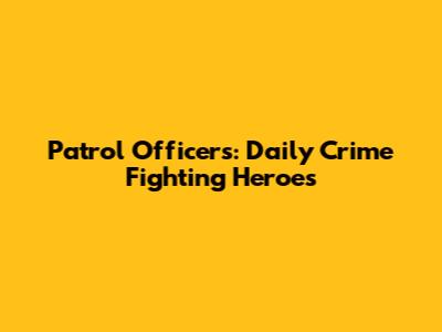 Patrol Officers: Daily Crime Fighting Heroes