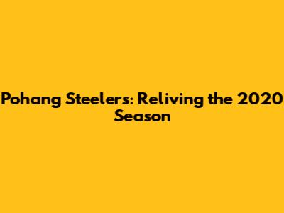 Pohang Steelers: Reliving the 2020 Season