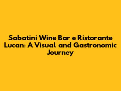 Sabatini Wine Bar e Ristorante Lucan: A Visual and Gastronomic Journey