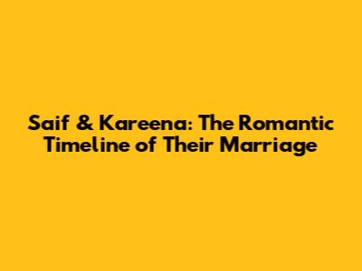 Saif & Kareena: The Romantic Timeline of Their Marriage