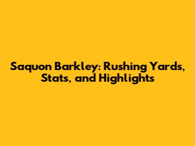 Saquon Barkley: Rushing Yards, Stats, and Highlights
