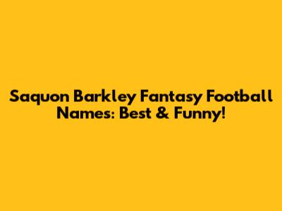 Saquon Barkley Fantasy Football Names: Best & Funny!