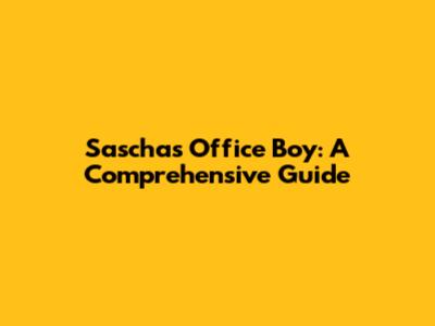 Sascha's Office Boy: A Comprehensive Guide