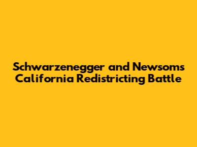 Schwarzenegger and Newsom's California Redistricting Battle