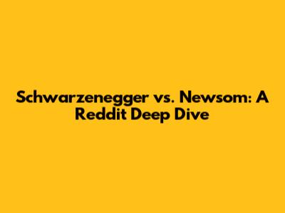 Schwarzenegger vs. Newsom: A Reddit Deep Dive