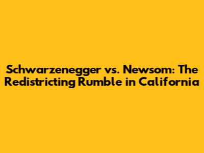 Schwarzenegger vs. Newsom: The Redistricting Rumble in California