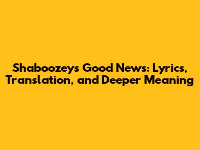 Shaboozey's "Good News": Lyrics, Translation, and Deeper Meaning
