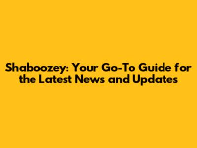 Shaboozey: Your Go-To Guide for the Latest News and Updates