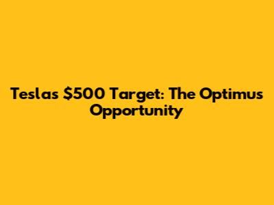 Tesla's $500 Target: The Optimus Opportunity