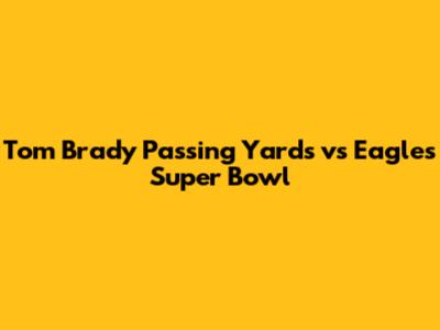 Tom Brady Passing Yards vs Eagles Super Bowl