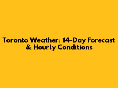 Toronto Weather: 14-Day Forecast & Hourly Conditions