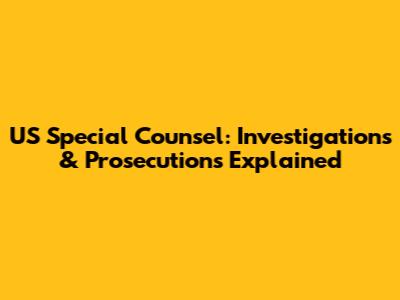 US Special Counsel: Investigations & Prosecutions Explained