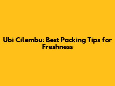 Ubi Cilembu: Best Packing Tips for Freshness