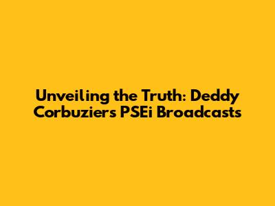 Unveiling the Truth: Deddy Corbuzier's PSEi Broadcasts