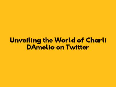 Unveiling the World of Charli D'Amelio on Twitter