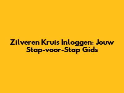 Zilveren Kruis Inloggen: Jouw Stap-voor-Stap Gids